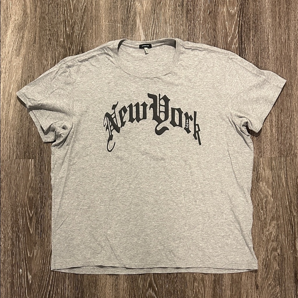 R13 Gray 'New York' Short Sleeve Tee